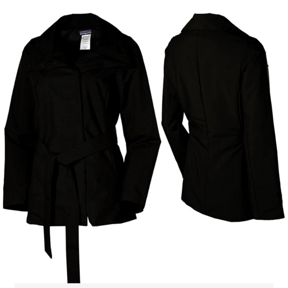 PATAGONIA Black Larissa Trench Raincoat- EUC, Medium